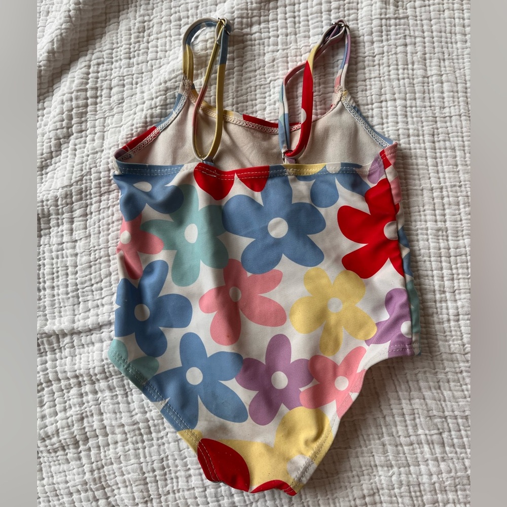 Floral girls swim suit- 9-12mo-good used condition - Picture 3 of 3
